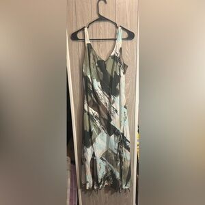 Chic Asymmetrical Dress in Earth Tones